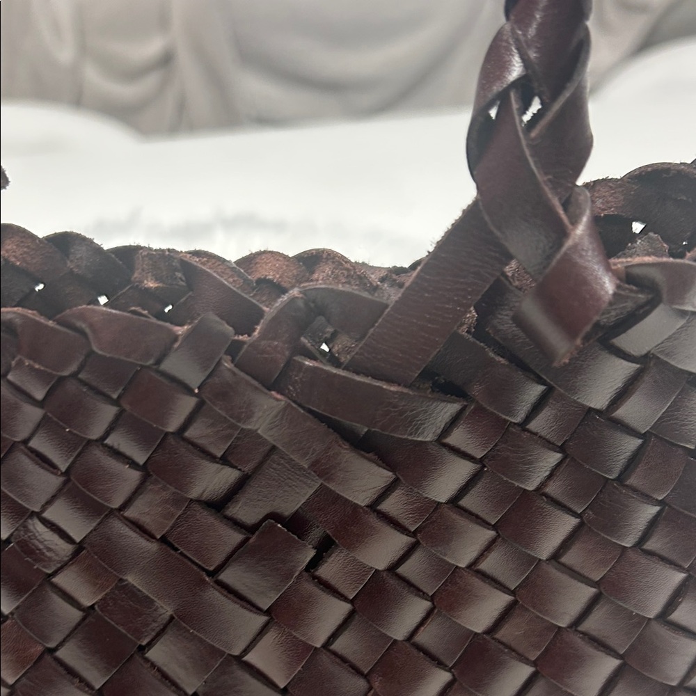 Brown Woven Leather Bag - Picture 6 of 16